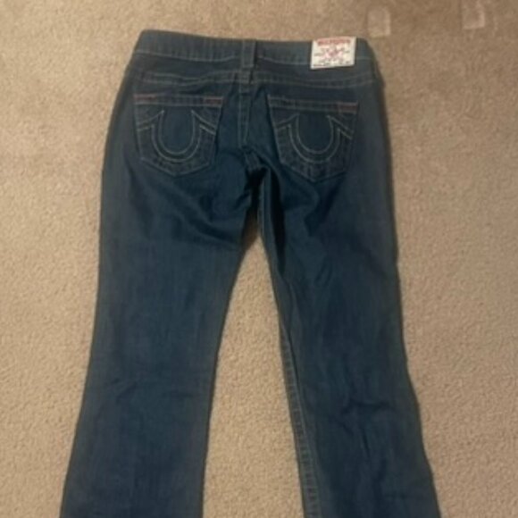 True Religion Flared Blue Jeans size medium-large - Picture 1 of 2